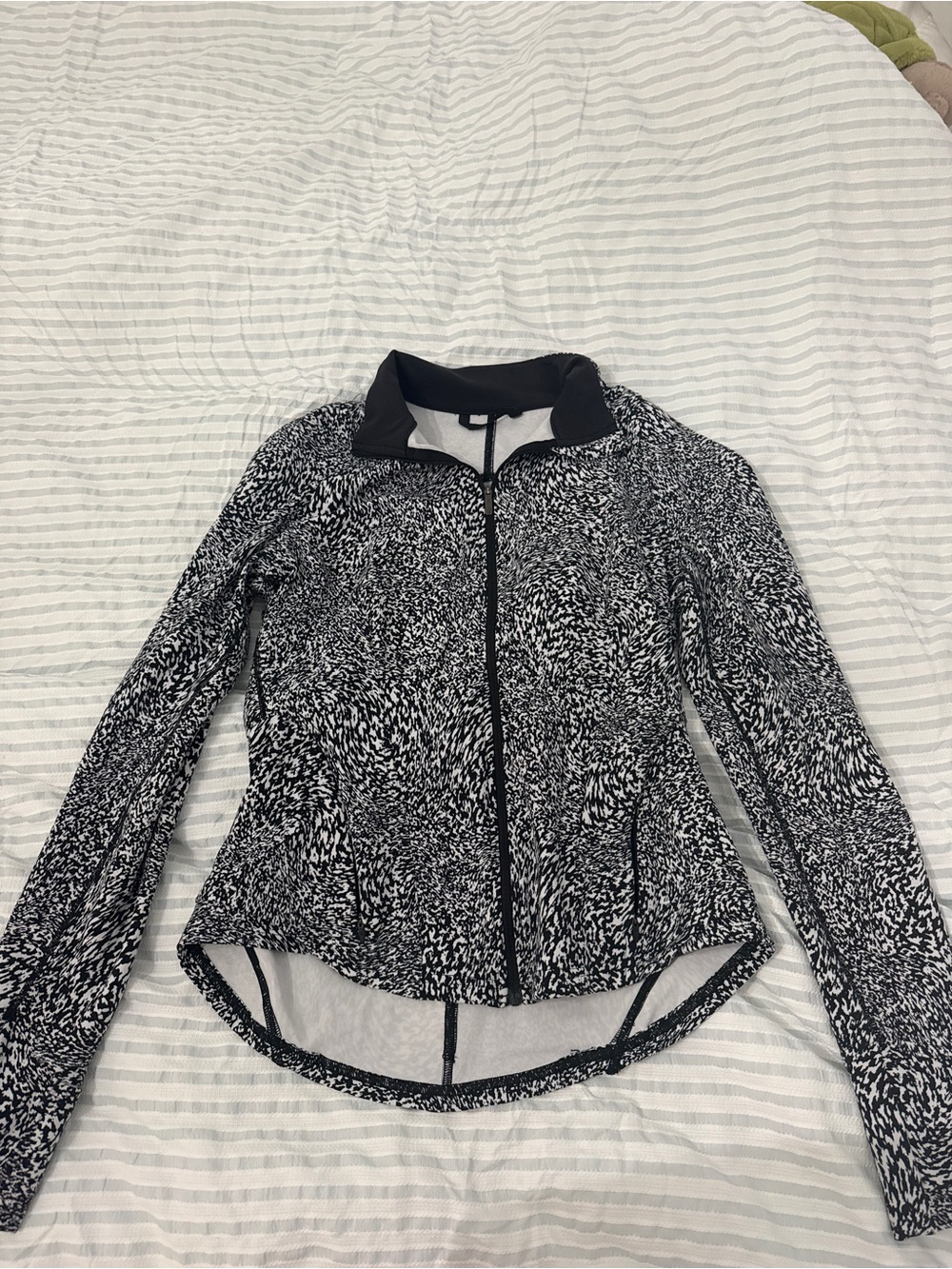 lululemon athletica Black and White Speckled Zip Jacket